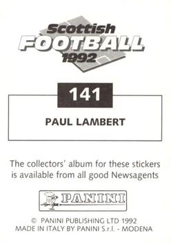 1991-92 Panini Scottish Football 92 #141 Paul Lambert Back