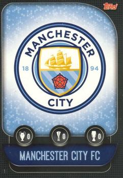 2019-20 Topps Match Attax UEFA Champions League UK #1 Manchester City Team Badge / David Silva Front