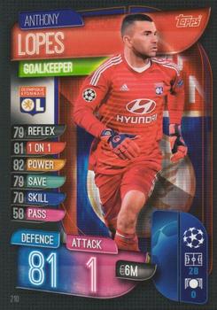 2019-20 Topps Match Attax UEFA Champions League UK #210 Anthony Lopes Front