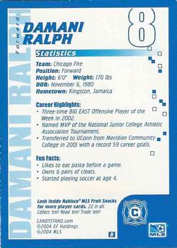 2004 Nabisco Fruit Snacks MLS #8 Damani Ralph Back