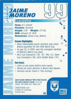 2004 Nabisco Fruit Snacks MLS #17 Jaime Moreno Back