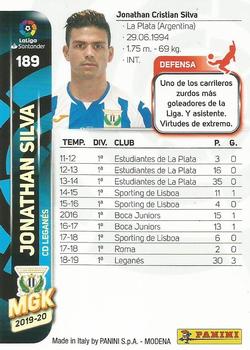 2019-20 Panini Megacracks LaLiga Santander #189 Jonathan Silva Back