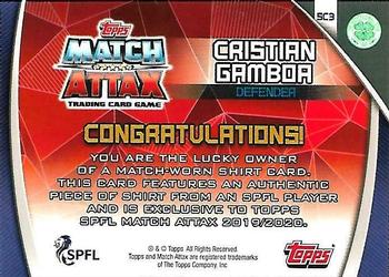 2019-20 Topps Match Attax SPFL - Shirt Cards #SC3 Cristian Gamboa Back