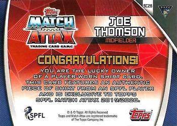 2019-20 Topps Match Attax SPFL - Shirt Cards #SC26 Joe Thomson Back