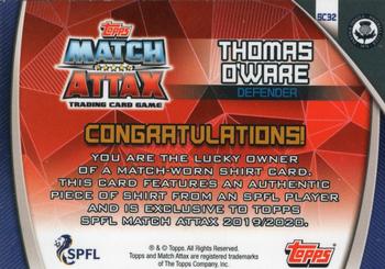 2019-20 Topps Match Attax SPFL - Shirt Cards #SC32 Thomas O'Ware Back