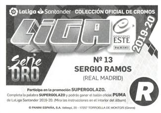 2019-20 Panini LaLiga Santander Este Stickers - Serie Oro #13 Sergio Ramos Back