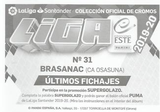 2019-20 Panini LaLiga Santander Este Stickers - Ultimos Fichajes #31 Brasanac Back