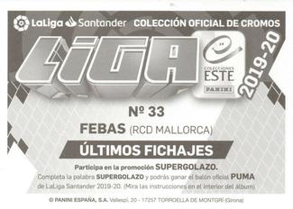 2019-20 Panini LaLiga Santander Este Stickers - Ultimos Fichajes #33 Aleix Febas Back