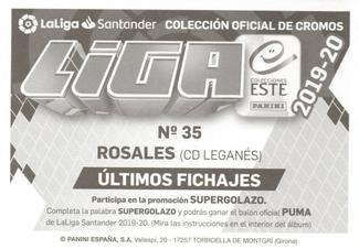 2019-20 Panini LaLiga Santander Este Stickers - Ultimos Fichajes #35 Rosales Back