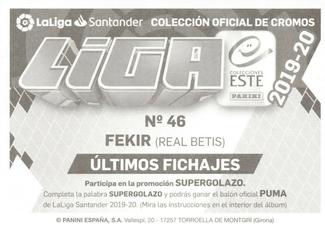 2019-20 Panini LaLiga Santander Este Stickers - Ultimos Fichajes #46 Nabil Fekir Back