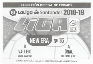 2018-19 Panini LaLiga Santander Este Stickers - Serie New Era #15B Vallejo Back