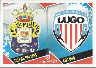 2018-19 Panini LaLiga Santander Este Stickers - Escudos Liga 123 #6 UD Las Palmas / CD Lugo Front