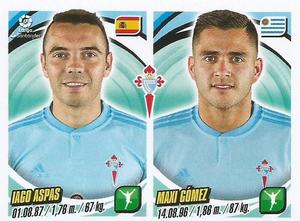 2018-19 Panini Liga Stickers LaLiga Santander (Brazil) #172 Iago Aspas / Maxi Gomez Front