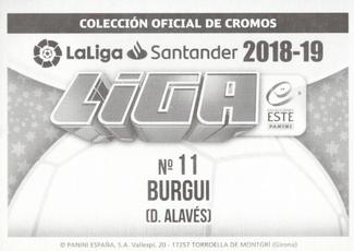 2018-19 Panini LaLiga Santander Este Stickers - Deportivo Alaves #11 Burgui Back