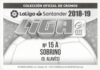2018-19 Panini LaLiga Santander Este Stickers - Deportivo Alaves #15A Sobrino Back
