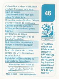 2010 Panini FIFA World Cup Stickers (Blue Back) #46 Benni Mccarthy Back