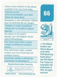 2010 Panini FIFA World Cup Stickers (Blue Back) #66 Aldo De Nigris Back