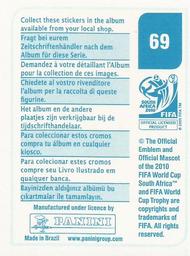 2010 Panini FIFA World Cup Stickers (Blue Back) #69 Uruguay - Emblem Back