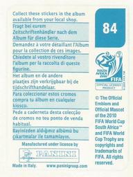 2010 Panini FIFA World Cup Stickers (Blue Back) #84 Luis Suarez Back