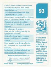2010 Panini FIFA World Cup Stickers (Blue Back) #93 Bacary Sagna Back