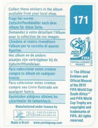 2010 Panini FIFA World Cup Stickers (Blue Back) #171 Vassilis Torosidis Back