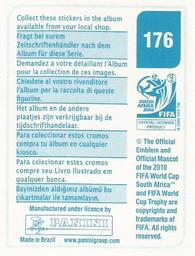 2010 Panini FIFA World Cup Stickers (Blue Back) #176 Giorgos Karagounis Back