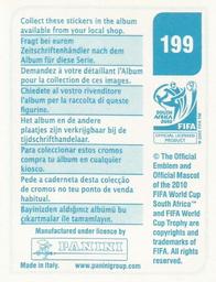 2010 Panini FIFA World Cup Stickers (Blue Back) #199 Jermain Defoe Back