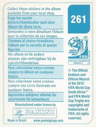 2010 Panini FIFA World Cup Stickers (Blue Back) #261 Tim Wiese Back