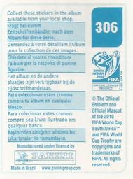 2010 Panini FIFA World Cup Stickers (Blue Back) #306 Zdravko Kuzmanovic Back