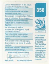 2010 Panini FIFA World Cup Stickers (Blue Back) #358 Simon Kjær Back
