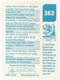 2010 Panini FIFA World Cup Stickers (Blue Back) #363 Daniel Jensen Back