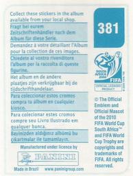 2010 Panini FIFA World Cup Stickers (Blue Back) #381 Yuki Abe Back