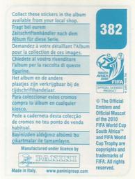 2010 Panini FIFA World Cup Stickers (Blue Back) #382 Hideo Hashimoto Back
