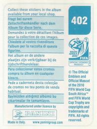2010 Panini FIFA World Cup Stickers (Blue Back) #402 Jean Makoun Back