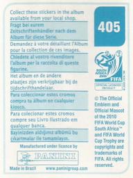2010 Panini FIFA World Cup Stickers (Blue Back) #405 Eyong Enoh Back