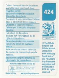 2010 Panini FIFA World Cup Stickers (Blue Back) #424 Mauro Camoranesi Back
