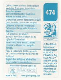 2010 Panini FIFA World Cup Stickers (Blue Back) #474 Zdeno Strba Back