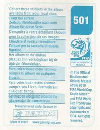 2010 Panini FIFA World Cup Stickers (Blue Back) #501 Robinho Back
