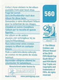 2010 Panini FIFA World Cup Stickers (Blue Back) #560 Liedson Back