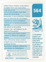 2010 Panini FIFA World Cup Stickers (Blue Back) #564 Iker Casillas Back