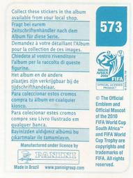 2010 Panini FIFA World Cup Stickers (Blue Back) #573 Xavi Hernandez Back