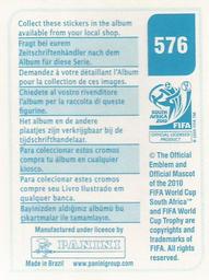 2010 Panini FIFA World Cup Stickers (Blue Back) #576 Cesc Fabregas Back