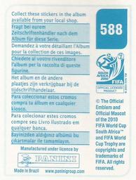 2010 Panini FIFA World Cup Stickers (Blue Back) #588 Philippe Senderos Back