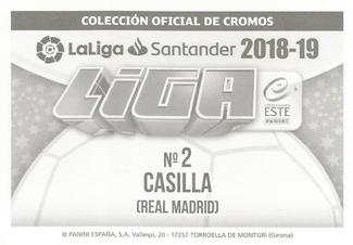 2018-19 Panini LaLiga Santander Este Stickers - Real Madrid #2 Kiko Casilla Back