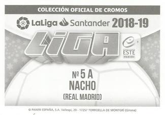 2018-19 Panini LaLiga Santander Este Stickers - Real Madrid #5A Nacho Back