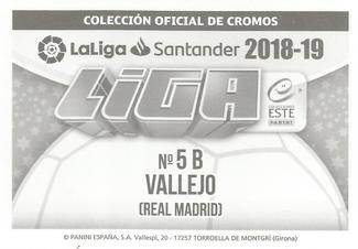 2018-19 Panini LaLiga Santander Este Stickers - Real Madrid #5B Jesus Vallejo Back