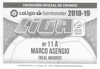 2018-19 Panini LaLiga Santander Este Stickers - Real Madrid #11A Marco Asensio Back