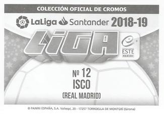 2018-19 Panini LaLiga Santander Este Stickers - Real Madrid #12 Isco Back