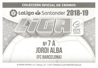 2018-19 Panini LaLiga Santander Este Stickers - FC Barcelona #7A Jordi Alba Back