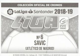 2018-19 Panini LaLiga Santander Este Stickers - Atletico Madrid #6 Stefan Savic Back